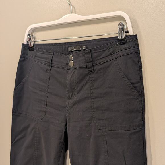 PrAna Pants Grey Skinny Pockets Hiking Camping Travel Lightweight Layer - Size 6 - Picture 3 of 7
